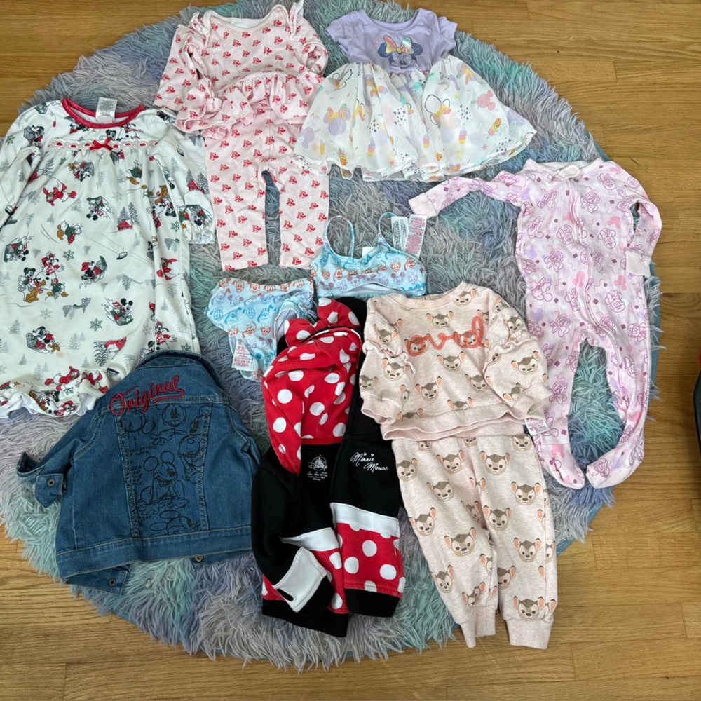 Disney Baby Clothing Set - Red, Pink, Blue, and White